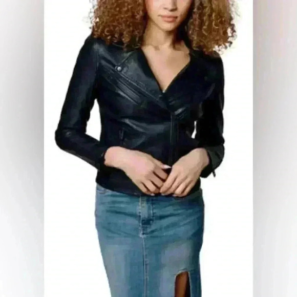 NWT BLANK NYC Vegan Leather Moto Jacket ~ Black ~ XS - Picture 5 of 14